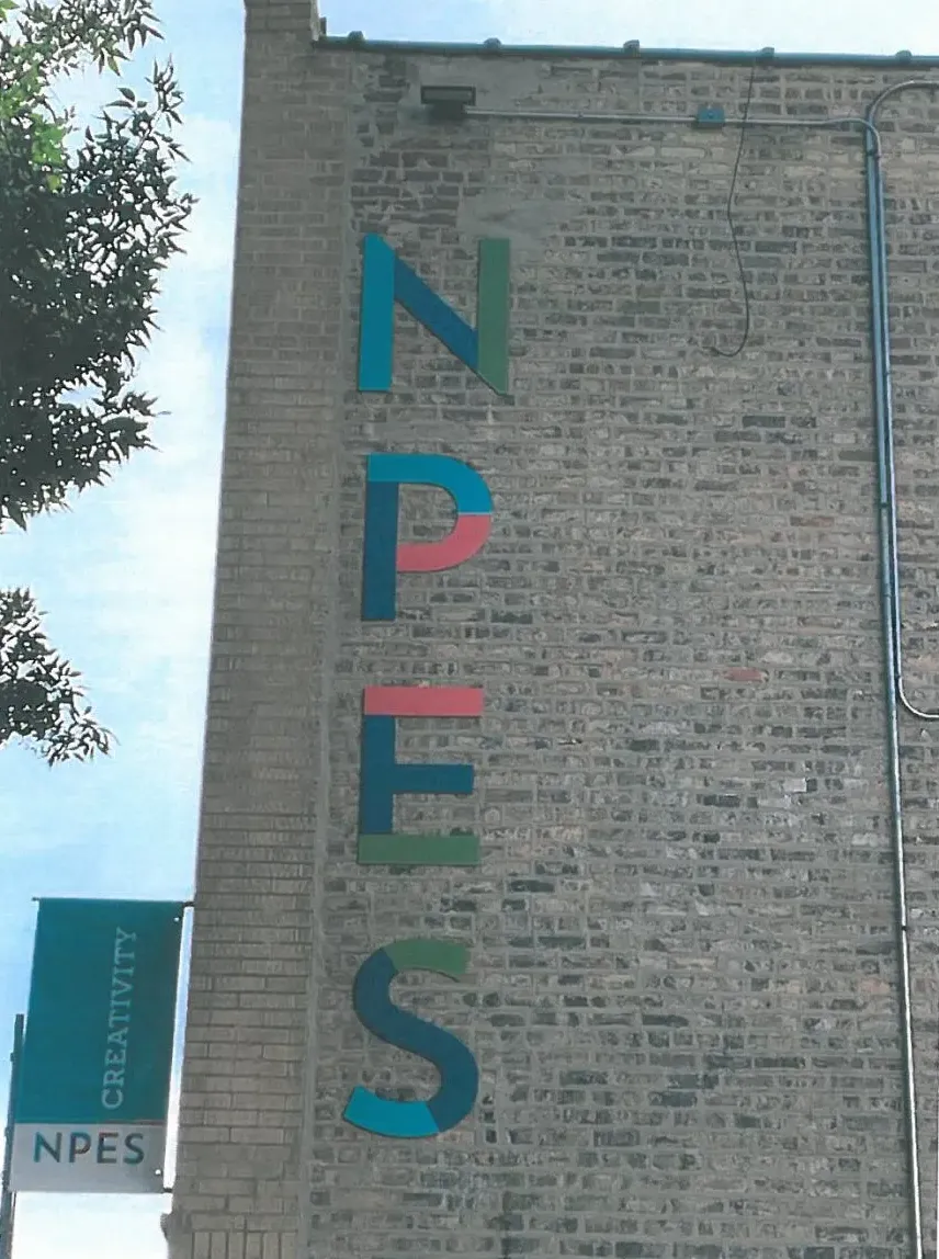 NPES school sign