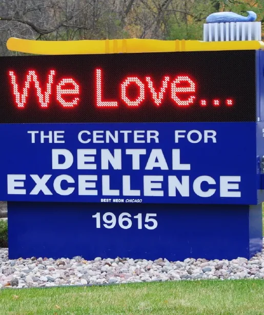 Monument sign with LED message center